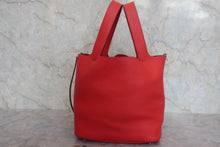 将图片加载到图库查看器,HERMES PICOTIN LOCK GM Clemence leather Rouge casaque A刻印 Hand bag 800010196