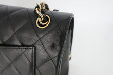 Load image into Gallery viewer, CHANEL Medium Matelasse Double Flap Double Chain shoulder bag Caviar skin Black/Gold hardware Shoulder bag 800100157