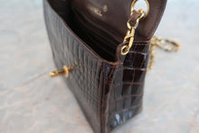 將圖片載入圖庫檢視器 CHANEL/シャネル ミニマトラッセシングルフラップチェーンショルダーバッグ クロコダイル/ラムスキン ブラウン/ゴールド金具 ショルダーバッグ 600040211