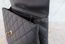 Load image into Gallery viewer, CHANEL Matelasse hand bag Caviar skin Black/Gold hadware Hand bag 700080218