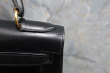 画像をギャラリービューアに読み込む, HERMES/エルメス ケリー28 ボックスカーフ ブラック 〇R刻印 ハンドバッグ 800050151