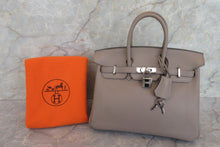 Load image into Gallery viewer, HERMES BIRKIN 25 Swift leather Gris asphalt C Engraving Hand bag 700070281