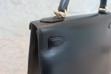 将图片加载到图库查看器,HERMES KELLY 28 Box carf leather Black □G刻印 Shoulder bag 800010144