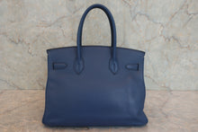 画像をギャラリービューアに読み込む, HERMES/エルメス バーキン30 トリヨンクレマンス ブルー □J刻印 ハンドバッグ 800030031