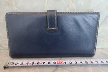 Load image into Gallery viewer, HERMES  Bearn classic Graine Lisse leather Blue □F Engraving Wallet 700080095
