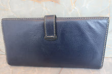 Load image into Gallery viewer, HERMES  Bearn classic Graine Lisse leather Blue □F Engraving Wallet 700080095