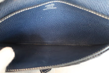 Load image into Gallery viewer, HERMES  Bearn classic Graine Lisse leather Blue □F Engraving Wallet 700080095