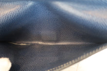 Load image into Gallery viewer, HERMES  Bearn classic Graine Lisse leather Blue □F Engraving Wallet 700080095