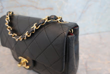 Load image into Gallery viewer, CHANEL Mini Matelasse single flap chain shoulder bag Lambskin Black/Gold hadware Shoulder bag 700100038
