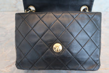 Load image into Gallery viewer, CHANEL Mini Matelasse single flap chain shoulder bag Lambskin Black/Gold hadware Shoulder bag 700100038