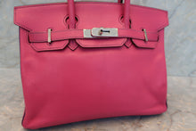 画像をギャラリービューアに読み込む, HERMES/エルメス バーキン30 パーソナルオーダー シェーブル ローズショッキング/パルム □M刻印 ハンドバッグ 700110078