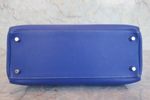 Load image into Gallery viewer, HERMES CANDY KERRY 28 Epsom leather Blue electric/Mykonos □O Engraving Shoulder bag 800040078