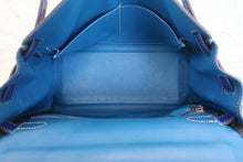 Load image into Gallery viewer, HERMES CANDY KERRY 28 Epsom leather Blue electric/Mykonos □O Engraving Shoulder bag 800040078