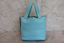 将图片加载到图库查看器,HERMES PICOTIN LOCK TOUCH MM Clemence leather/Swift leather Blue atoll T刻印 Hand bag 800060083