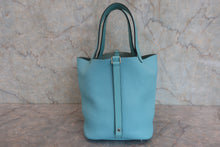 将图片加载到图库查看器,HERMES PICOTIN LOCK TOUCH MM Clemence leather/Swift leather Blue atoll T刻印 Hand bag 800060083