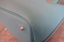 将图片加载到图库查看器,HERMES PICOTIN LOCK TOUCH MM Clemence leather/Swift leather Blue atoll T刻印 Hand bag 800060083
