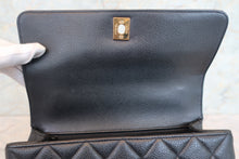 Load image into Gallery viewer, CHANEL Matelasse trapezoid hand bag Caviar skin Black/Gold hadware Hand bag 700100039