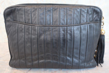 Load image into Gallery viewer, CHANEL Mademoiselle Fringe chain shoulder bag Lambskin Black/Gold hadware Shoulder bag 800040117