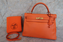 画像をギャラリービューアに読み込む, HERMES/エルメス ケリー32 ヴォーガリバー オレンジ □B刻印 ショルダーバッグ 700070169