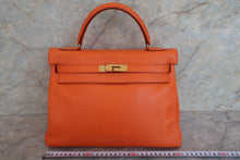 画像をギャラリービューアに読み込む, HERMES/エルメス ケリー32 ヴォーガリバー オレンジ □B刻印 ショルダーバッグ 700070169