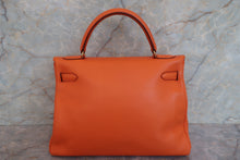 画像をギャラリービューアに読み込む, HERMES/エルメス ケリー32 ヴォーガリバー オレンジ □B刻印 ショルダーバッグ 700070169