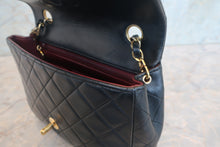 Load image into Gallery viewer, CHANEL Mini Matelasse single flap chain shoulder bag Lambskin Black/Gold hadware Shoulder bag 700120191