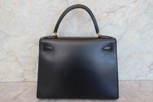 將圖片載入圖庫檢視器 HERMES/エルメス ケリー28 ボックスカーフ ブラック 〇Z刻印 ショルダーバッグ 700090111