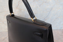 將圖片載入圖庫檢視器 HERMES/エルメス ケリー28 ボックスカーフ ブラック 〇Z刻印 ショルダーバッグ 700090111