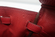 Load image into Gallery viewer, HERMES BIRKIN 25 Togo leather Rouge garance A Engraving Hand bag 700120071