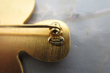 Load image into Gallery viewer, CHANEL CC mark rhinestone clover brooch Gold plate Gold Brooch 700010063
