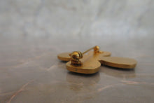 Load image into Gallery viewer, CHANEL CC mark rhinestone clover brooch Gold plate Gold Brooch 700010063