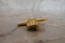 Load image into Gallery viewer, CHANEL CC mark rhinestone clover brooch Gold plate Gold Brooch 700010063