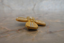 Load image into Gallery viewer, CHANEL CC mark rhinestone clover brooch Gold plate Gold Brooch 700010063