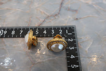 Load image into Gallery viewer, CHANEL CC mark round earrings Gold plate Gold Earring 600090061