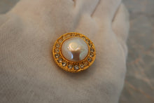 Load image into Gallery viewer, CHANEL CC mark round earrings Gold plate Gold Earring 600090061