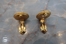 Load image into Gallery viewer, CHANEL CC mark round earrings Gold plate Gold Earring 600090061