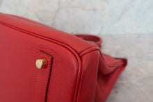 Load image into Gallery viewer, HERMES BIRKIN 35 Clemence leather Rouge vif □B Engraving Hand bag 700120190