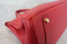Load image into Gallery viewer, HERMES BIRKIN 35 Clemence leather Rouge vif □B Engraving Hand bag 700120190