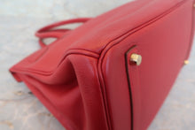 Load image into Gallery viewer, HERMES BIRKIN 35 Clemence leather Rouge vif □B Engraving Hand bag 700120190