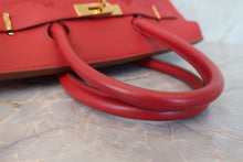 Load image into Gallery viewer, HERMES BIRKIN 35 Clemence leather Rouge vif □B Engraving Hand bag 700120190