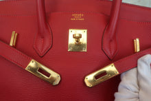 Load image into Gallery viewer, HERMES BIRKIN 35 Clemence leather Rouge vif □B Engraving Hand bag 700120190