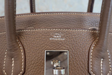 Load image into Gallery viewer, HERMES BIRKIN 30 Clemence leather Etoupe gray □H Engraving Hand bag 800020023