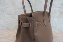 Load image into Gallery viewer, HERMES BIRKIN 30 Clemence leather Etoupe gray □H Engraving Hand bag 800020023