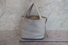 Load image into Gallery viewer, HERMES PICOTIN LOCK PM Clemence leather Pearl gray Y Engraving Hand bag 700120137