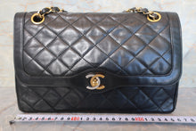 画像をギャラリービューアに読み込む, CHANEL/シャネル パリ限定マトラッセダブルフラップチェーンショルダーバッグ ラムスキン ブラック/ゴールド金具 ショルダーバッグ 700110087