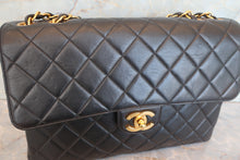 画像をギャラリービューアに読み込む, CHANEL/シャネル 中マトラッセシングルフラップチェーンショルダーバッグ ラムスキン ブラック/ゴールド金具 ショルダーバッグ 700080228