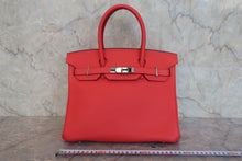 Load image into Gallery viewer, HERMES BIRKIN 30 Clemence leather Rouge pivoine R Engraving Hand bag 800090099