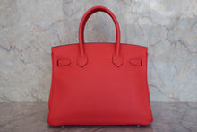Load image into Gallery viewer, HERMES BIRKIN 30 Clemence leather Rouge pivoine R Engraving Hand bag 800090099