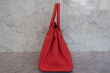 Load image into Gallery viewer, HERMES BIRKIN 30 Clemence leather Rouge pivoine R Engraving Hand bag 800090099