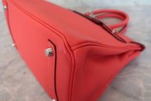 Load image into Gallery viewer, HERMES BIRKIN 30 Clemence leather Rouge pivoine R Engraving Hand bag 800090099